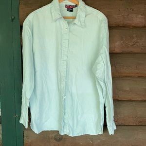 Mac & Jac Light Green Linen Top sz L